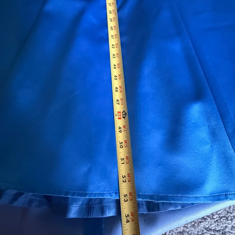 Cache Open Back Satin Gown | Size 4 | Blue | Long Formal Evening Dress - Picture 8 of 10